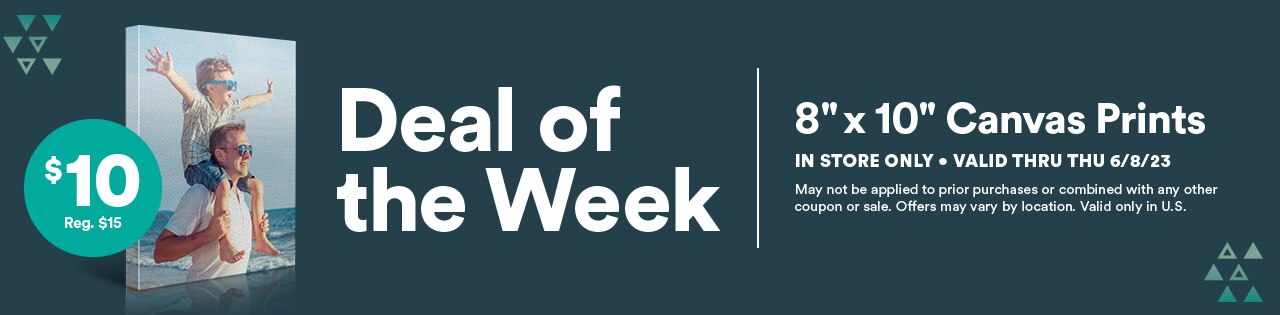 Deal of the Week. 8 by 10 Canvas Prints.